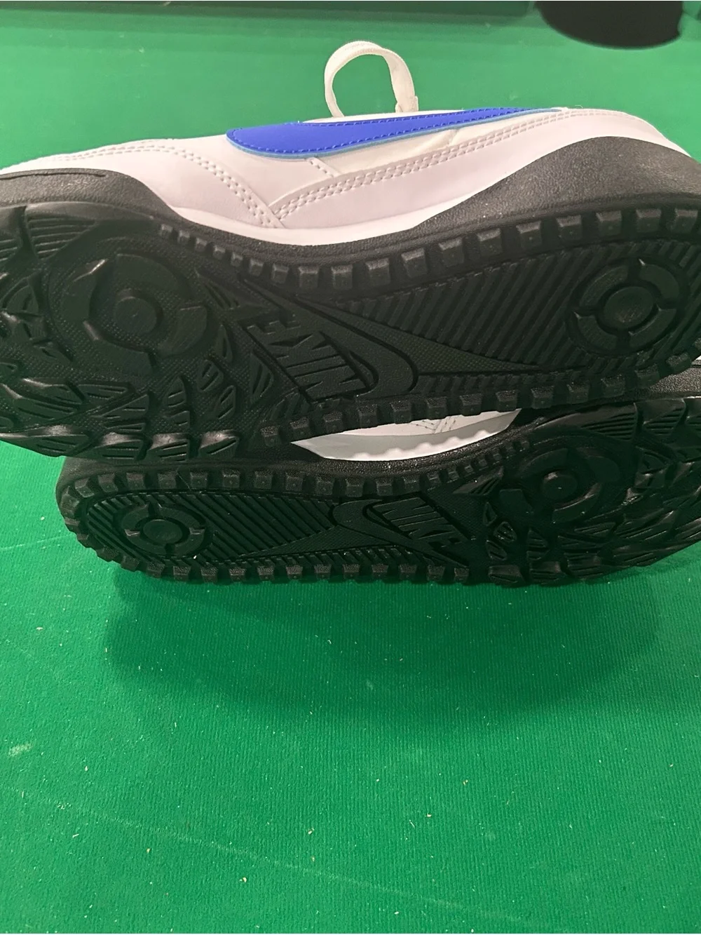 Nike White and Blue Low-Top Sneakers